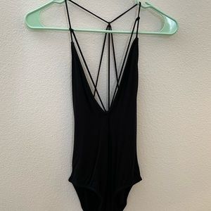Strapy deep v bodysuit